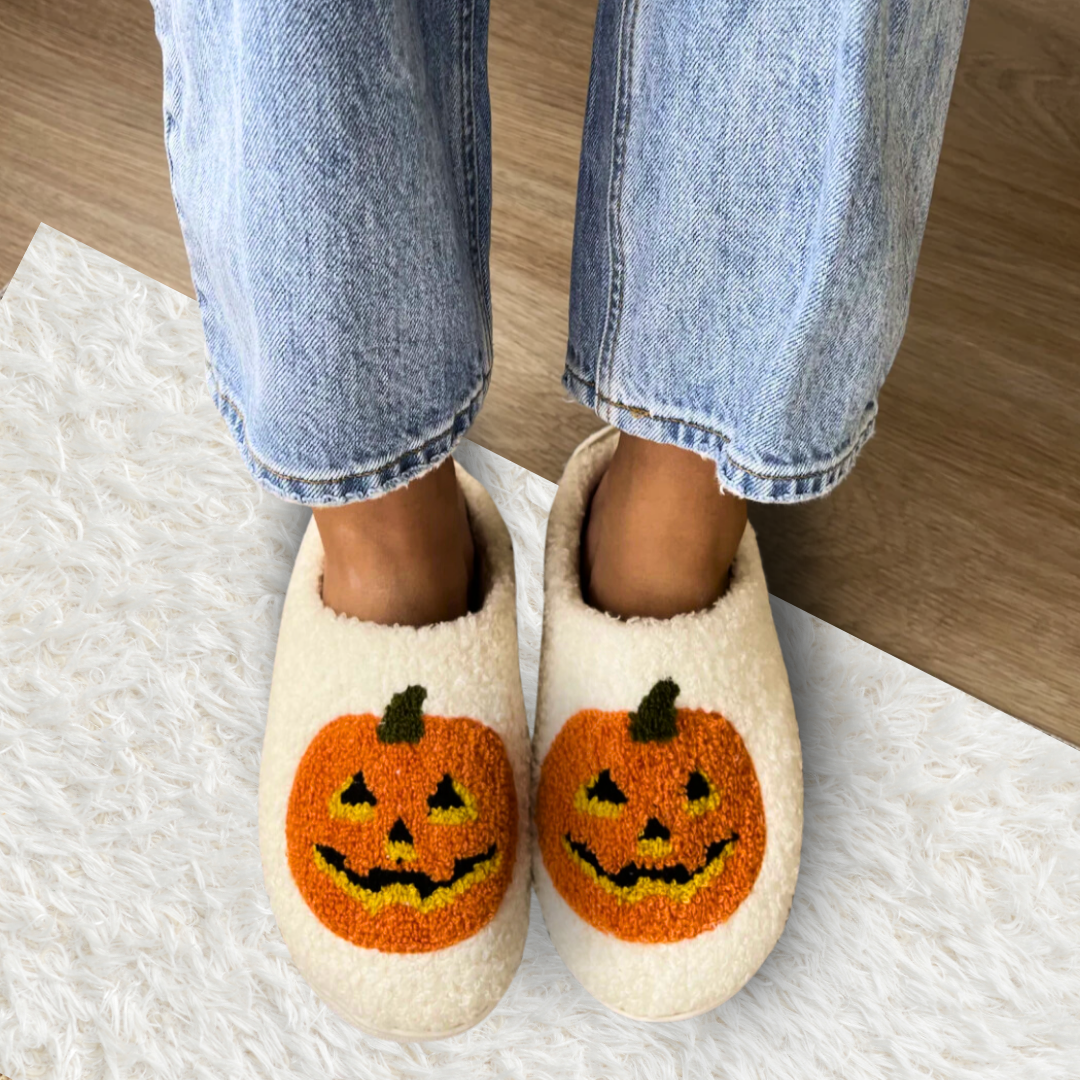 Glitzy Pumpkin Slippers