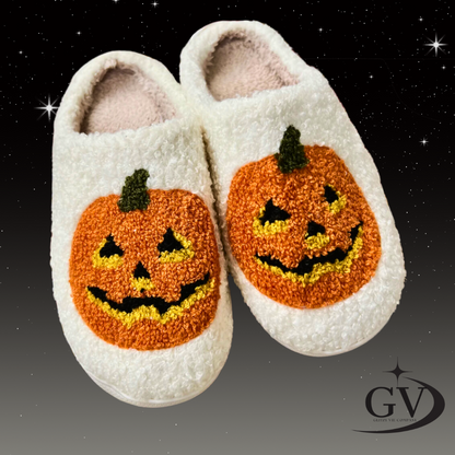 Glitzy Pumpkin Slippers