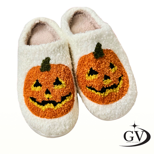 Glitzy Pumpkin Slippers