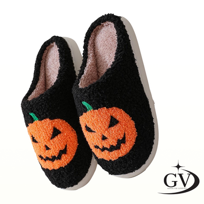 Glitzy Pumpkin Slippers